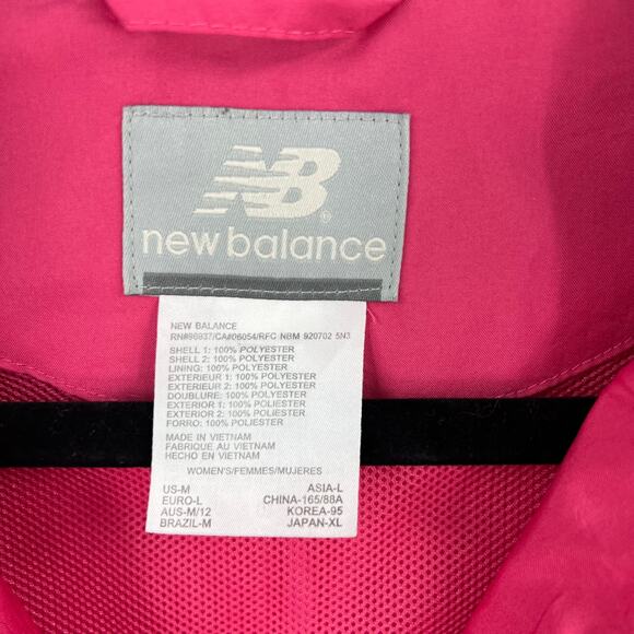 New Balance Pink Lightweight Running Vest Zippered Collared Vented Back Medium - Picture 3 of 8